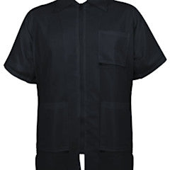 Vincent Traditional Barber Jacket With Collar - Black